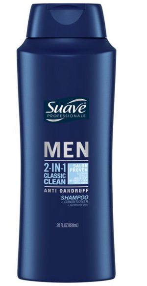 Suave Men Classic Clean 2in1 AntiDandruff Shampoo & Conditioner, 28 oz
