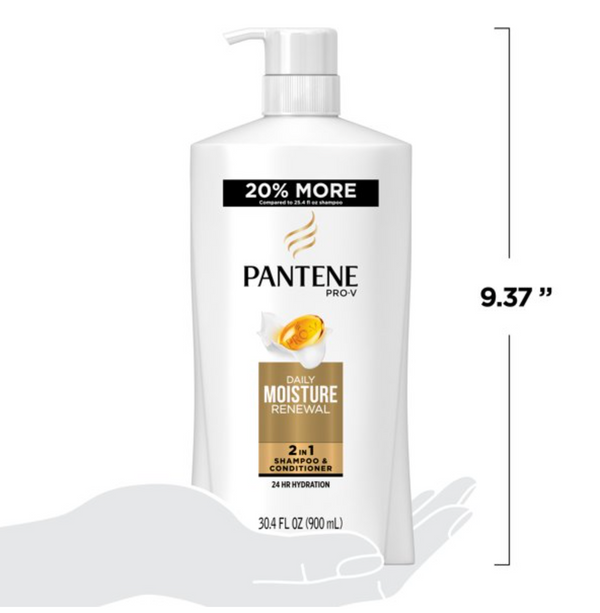 Pantene 2 in 1 Shampoo Conditioner, Daily Moisture Renewal 30.4 fl oz