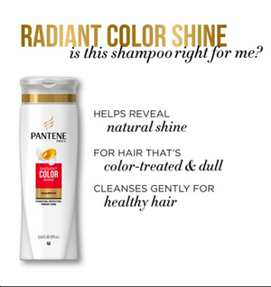 Pantene Shampoo with Pump, Radiant Color Shine for Color Treated Hair, 30.4 oz