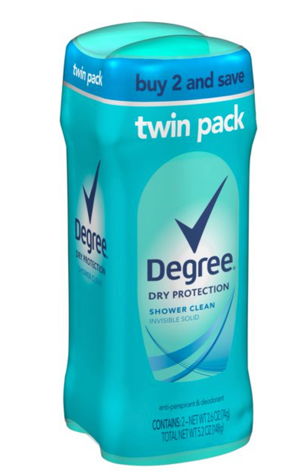 Degree Antiperspirant Deodorant Shower Clean 2.6 Oz., 2 Count