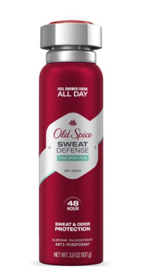 Old Spice Sweat Defense Dry Spray Antiperspirant Deodorant, Pure Sport Plus, 3.8 Fl Oz