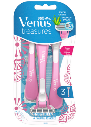 Gillette Venus Treasures Women's Disposable Razor, 3 Count