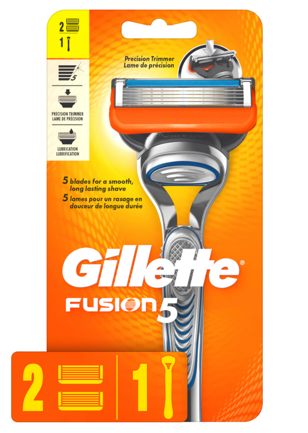 Gillette Fusion5 Men's Razor Handle and 2 Blade Refills