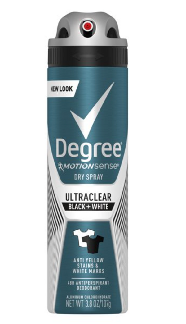 Degree Men UltraClear Black + White Antiperspirant Deodorant Dry Spray, 3.8 Oz.