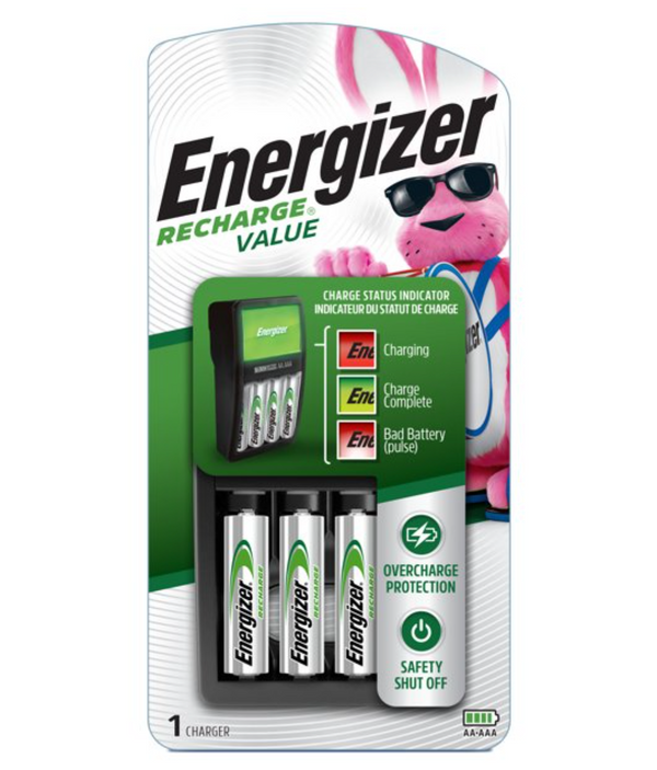Energizer Recharge Value Charger for NiMH Rechargeable AA and AAA