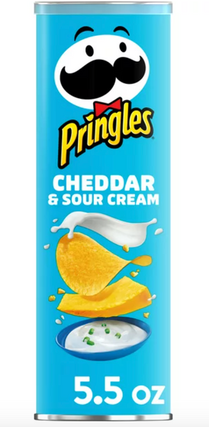 Pringles Potato Crisps Chips,  Cheddar and Sour Cream, 5.5oz Can
