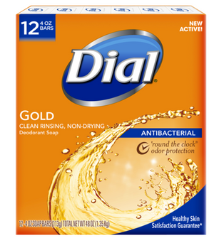 Dial Antibacterial Deodorant Bar Soap, Gold, 4 oz, 12 Bars2 Bars