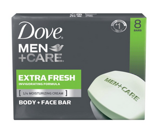 Dove Men+Care, Cleanser for Body, Face, and Shaving Extra Fresh, 3.75 Oz., 8 Bars