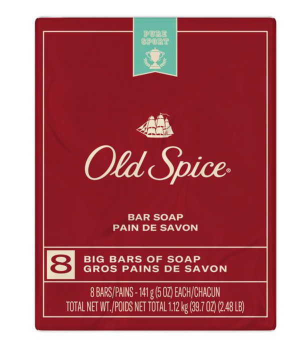 Old Spice High Endurance Pure Sport 8 Bar Soap 5 Oz.