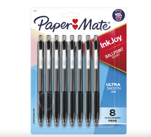 Paper Mate InkJoy 300RT Retractable Ballpoint Pens, Medium Point (1.0mm), Black, 8 Count