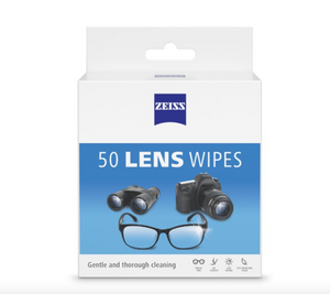 ZEISS Lens Wipes, Pre-Moistened Eye Glass Cleaner Wipes, 50 Count