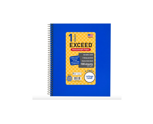 100 Count 1 Subject Blue Exceed Notebook, 11" x 9", College Ruled