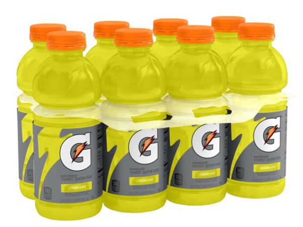 (8 Bottles) Gatorade Thirst Quencher Sports Drink, Lemon Lime, 20 fl oz