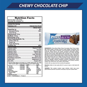 Pure Protein Bars, Chewy Chocolate Chip, 20g Protein, 1.76 Oz, 6 Count
